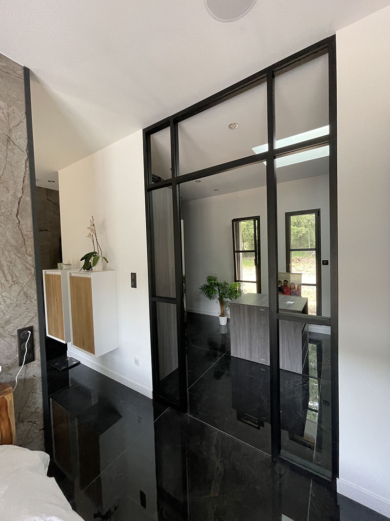cloison portes coulissantes après